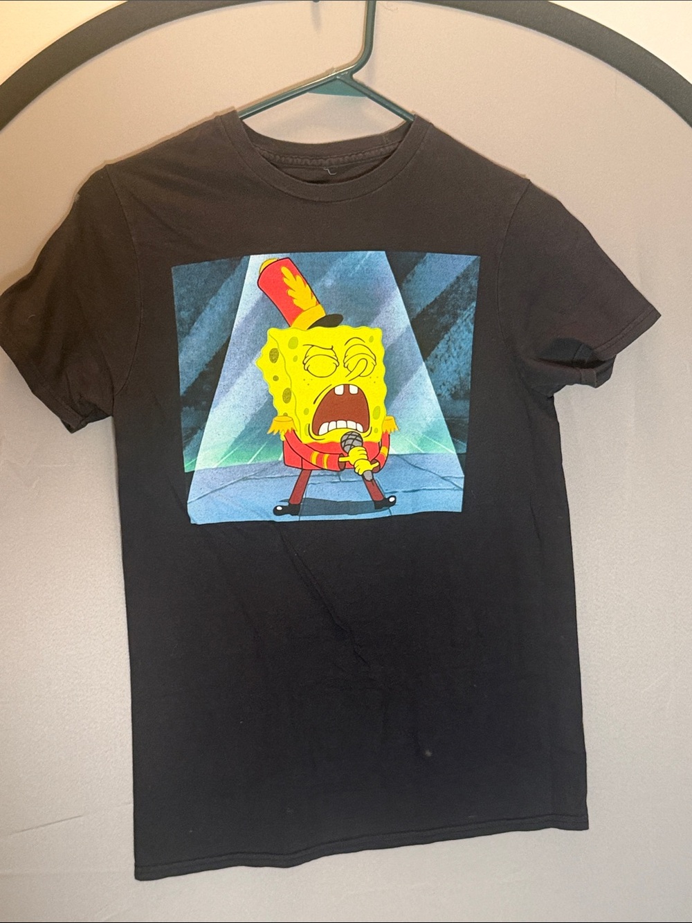 SpongeBob Squarepants Black Tee with Yellow Graphic